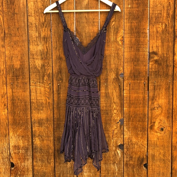 Free People Ode To Shimmer Dress in Sapphire - Picture 16 of 16